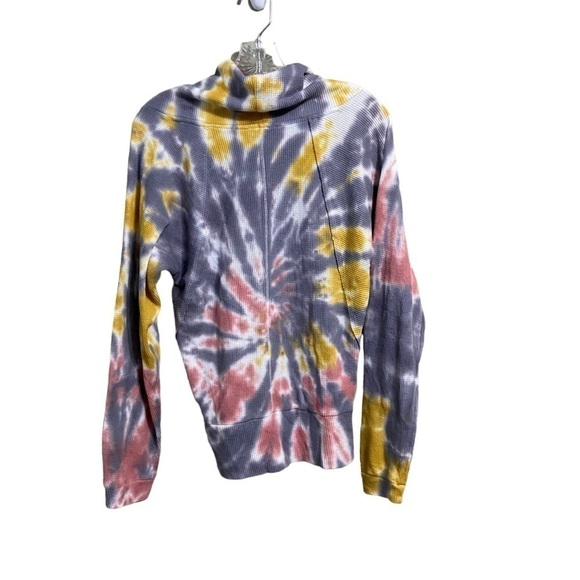 anthropologie Sz Xs Pilcro Angie Mock Neck tie-dye Waffle Top - Picture 5 of 6